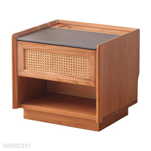Hot items solid wood household bedroom smart bedside table