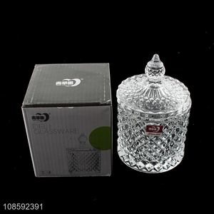 Factory supply clear airtight glass sugar jar with lid