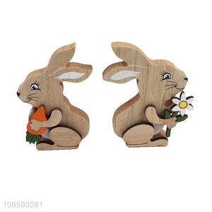 Good selling wooden rabbit decoration Easter tabletop decoration