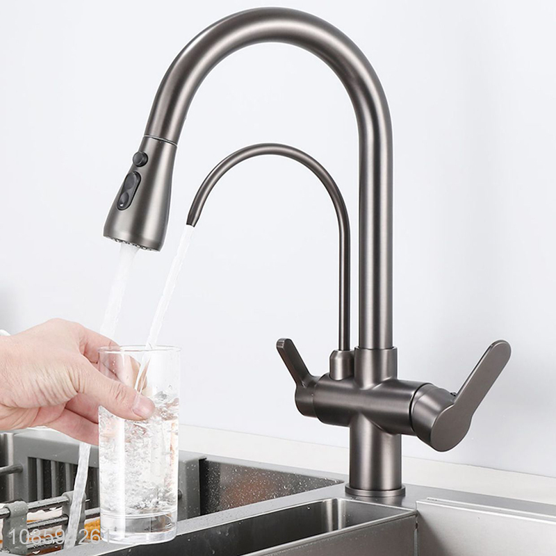 Wholesale 3-in-1 pull out sprayer kitchen faucet with water purifier