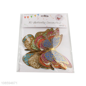 Popular products hollow double layer 3d butterfly decoration