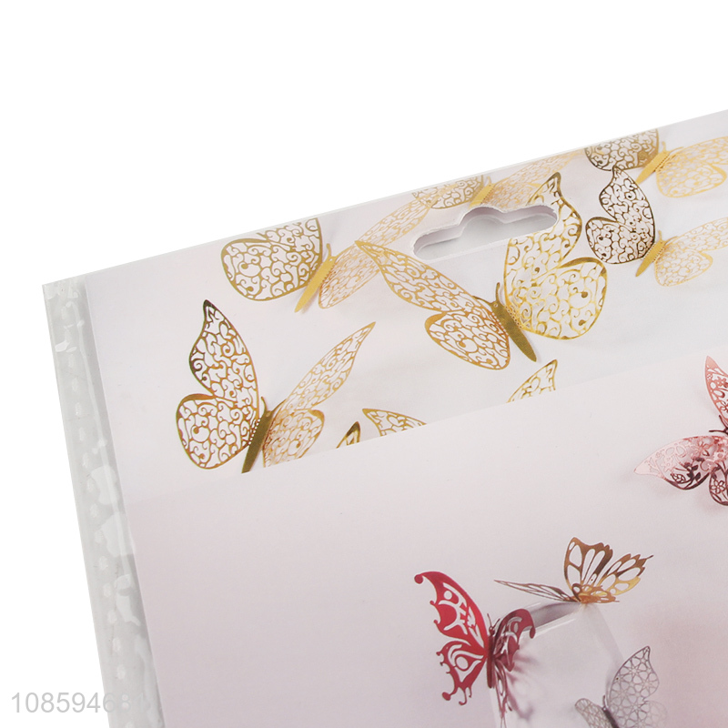Online wholesale hollow golden 3d butterfly decoration crafts
