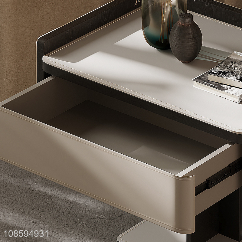 Low price leather bedside storage cabinet bedside table