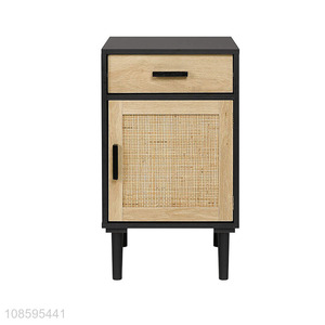 Hot selling bedroom furniture rattan bedside table storage cabinet