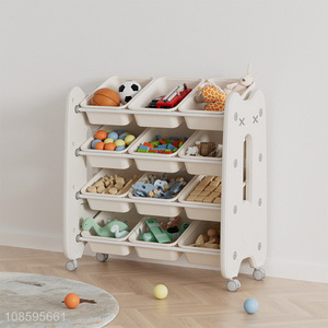 Hot selling children's multifunctional storage rack with wheels