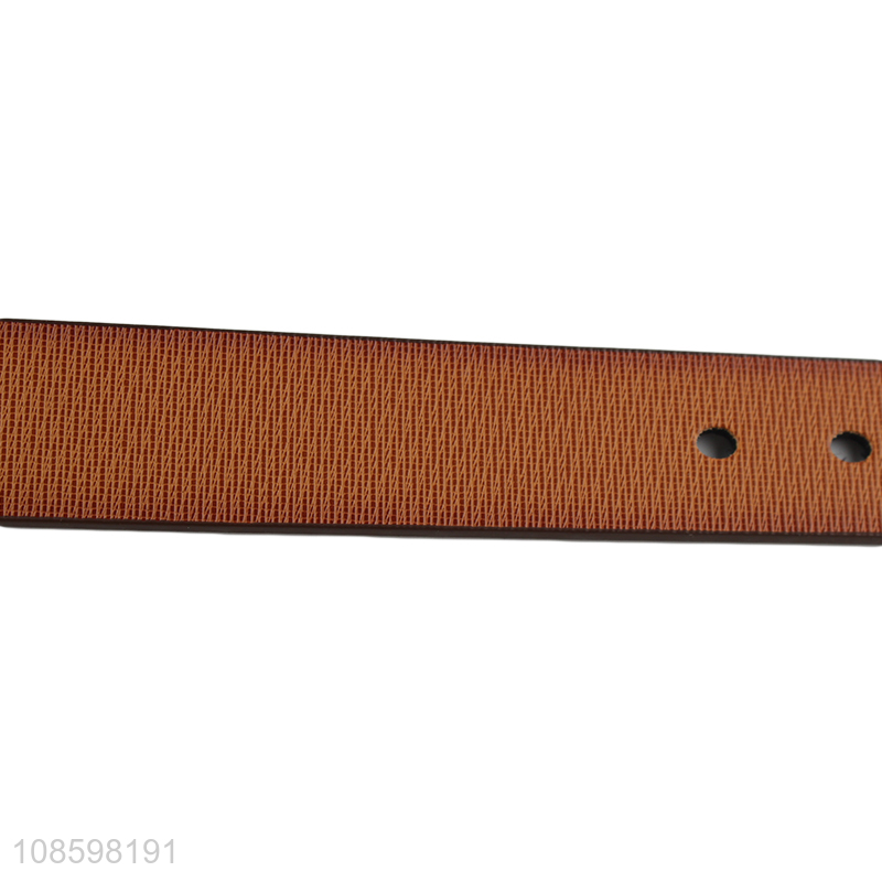Wholesale 125cm men's pu leather belt with metal pin buckle