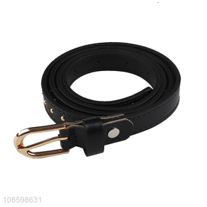 Low price women pu leather adjustable waistband belt with buckle
