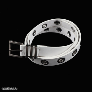 Popular products white fashion ladies pu belt waist belt with buckle