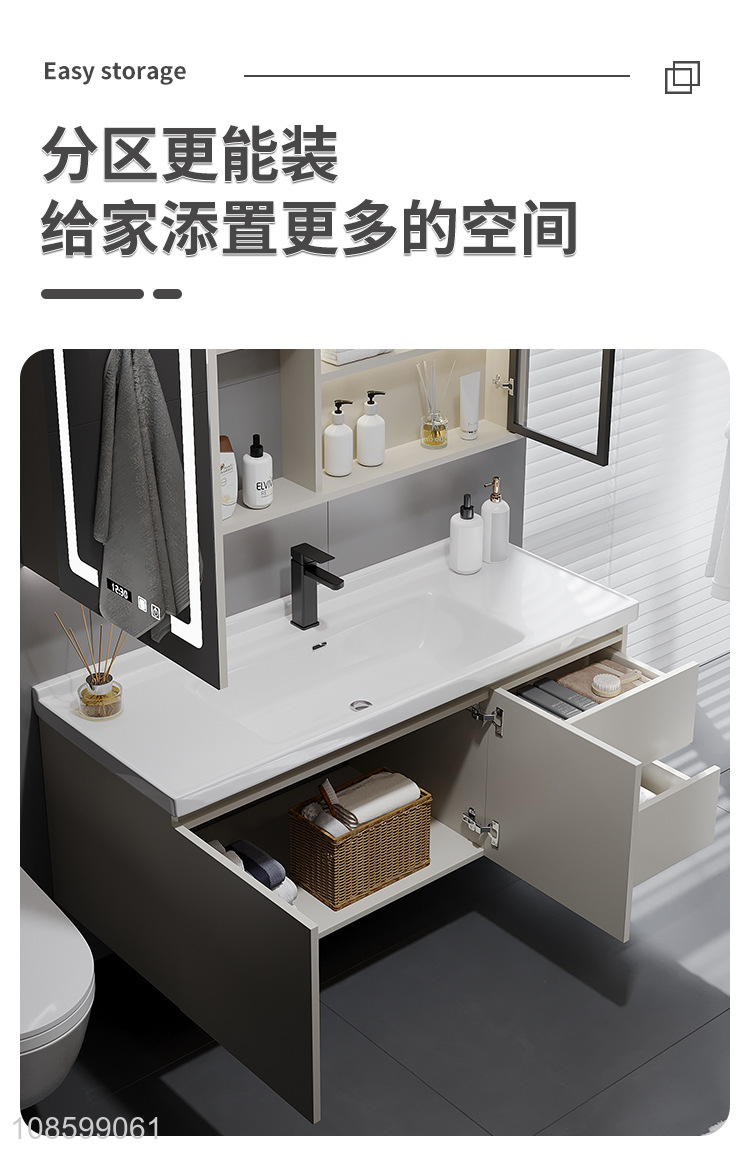 Popular products ceramic washbasin smart mirror cabinet for bathroom