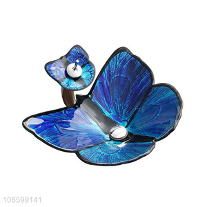 New product butterfly shaped glass wash basin <em>bathroom</em> sink <em>set</em>