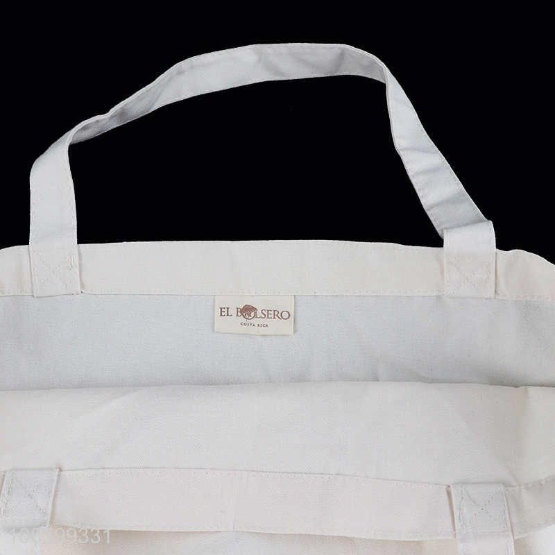 Low price white reusable portable shopping bag cotton canvas bag