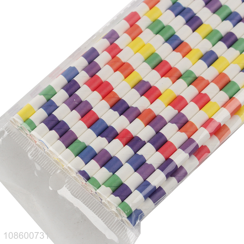 Hot selling 25pcs colorful food grade disposable paper straws