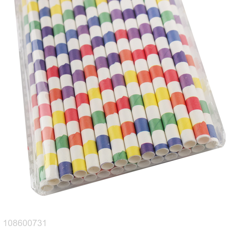 Hot selling 25pcs colorful food grade disposable paper straws