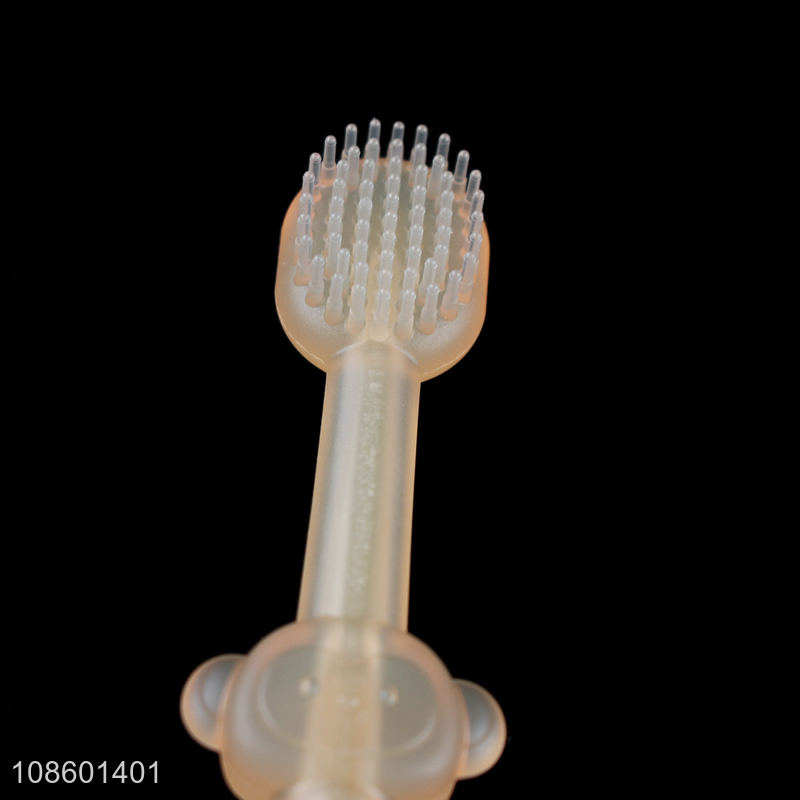 Wholesale soft silicone toothbrush tongue scraper setfor babies
