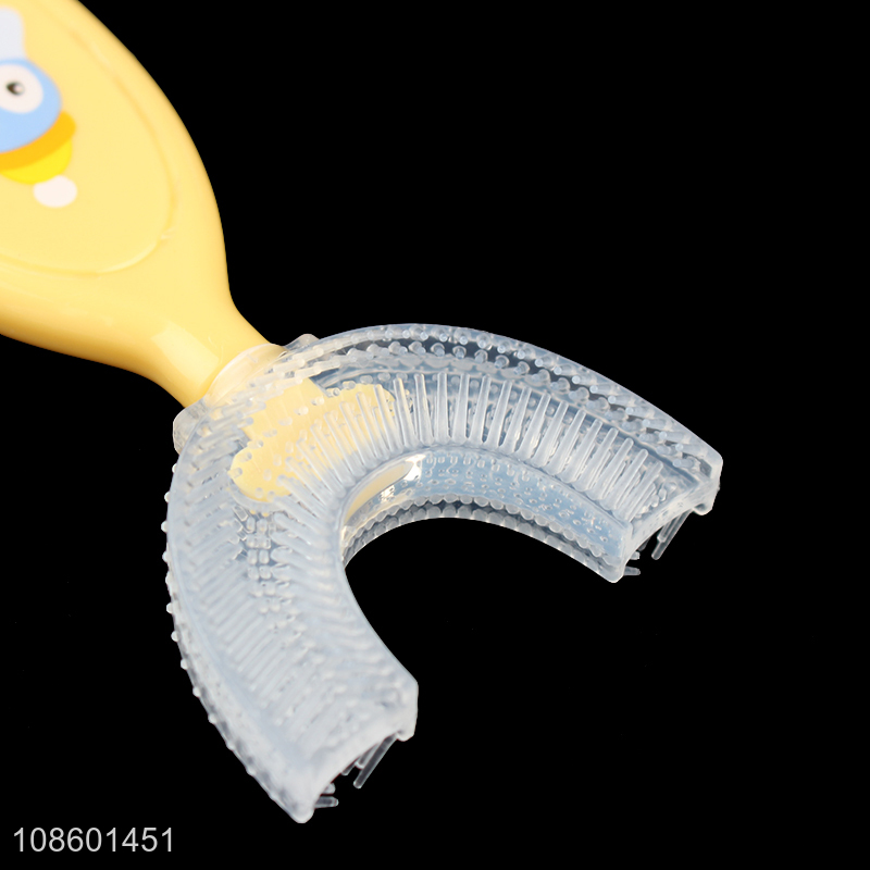 Wholesale silicone U-shaped training toothbrush for boys girls