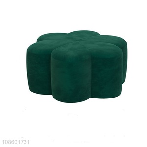 Wholesale living room furniture upholstered flower shaped footstool
