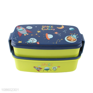 Good quality large capacity children lunch box with tableware