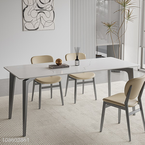 Online wholesale home furniture rock slab rectangle dining table
