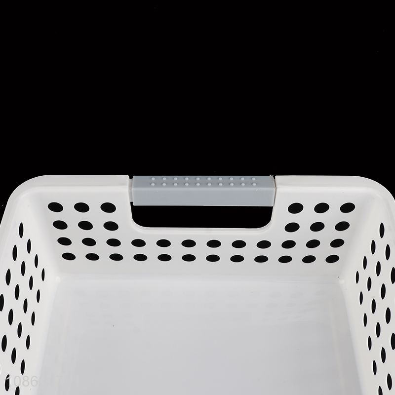 China wholesale hollow pp tabletop storage basket with handle