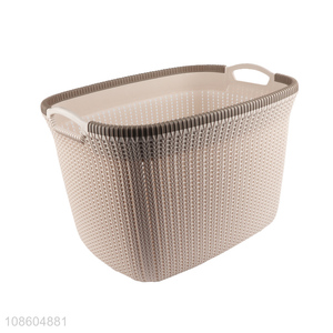 Factory price imitation rattan woven storage basket with handle