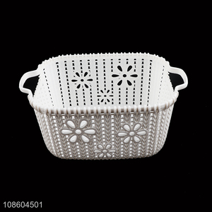 Top products clothes hollow pp storage basket with handle