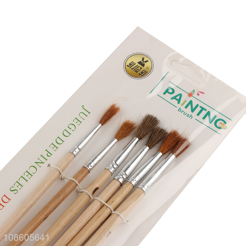 Hot selling 6pcs paint brush set paintbrushes for oil painting