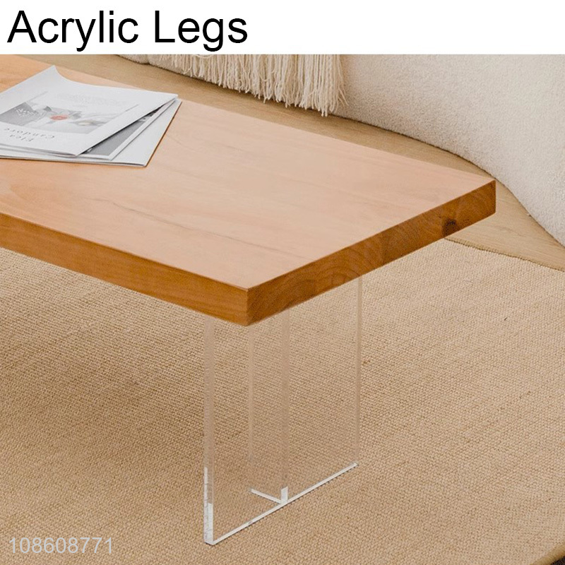 Wholesale Japanese style acrylic base solid wood end table tatami table