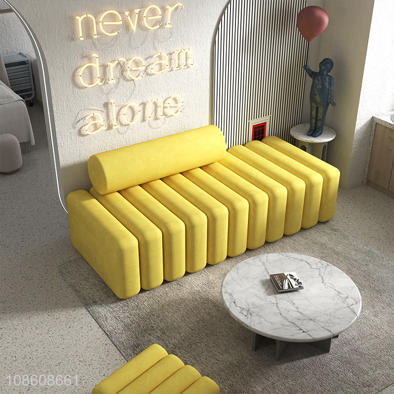 Online wholesale fabric sofa flannelette sofa living room furniture