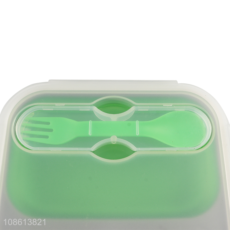 Wholesale bpa free collapsible silicone lunch box leakproof food crisper