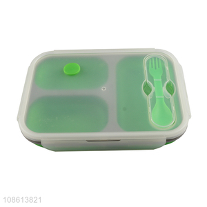 Wholesale bpa free collapsible silicone lunch box leakproof food crisper