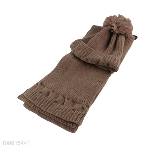 Low price winter thickened hat and scarf set for sale