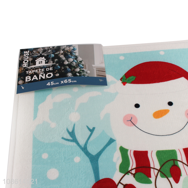 Popular products snowman pattern flannel mat floor mat