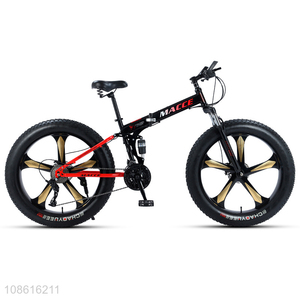 High quality 26 inch 24 speed high-carbon steel frame foldable snow bike
