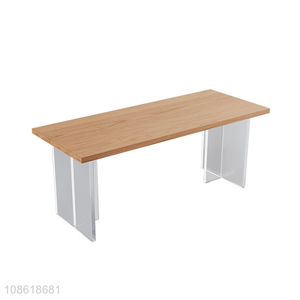 New product modern solid wood dining table with acrylic design legs