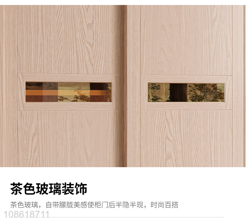 China factory solid wood wardrobe sliding door wardrobe