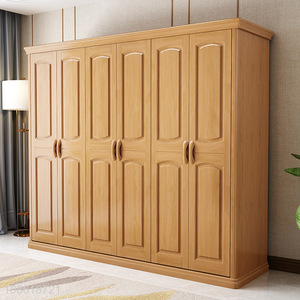 Low price home furniture solid wood wardrobe storage cabinet