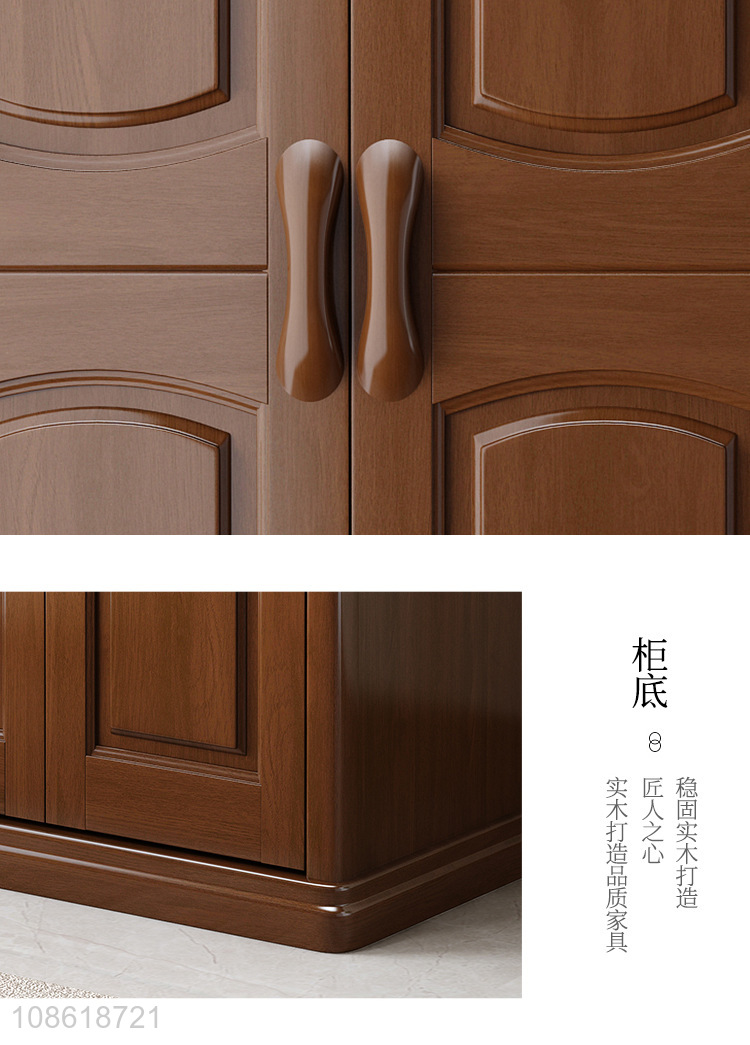 Low price home furniture solid wood wardrobe storage cabinet