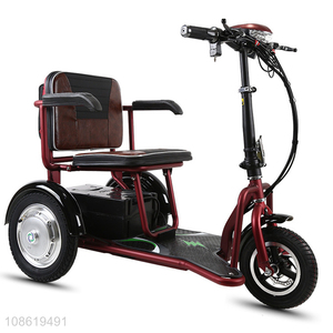 Hot sale lithium battery three-gear speed folding electric trike with led light