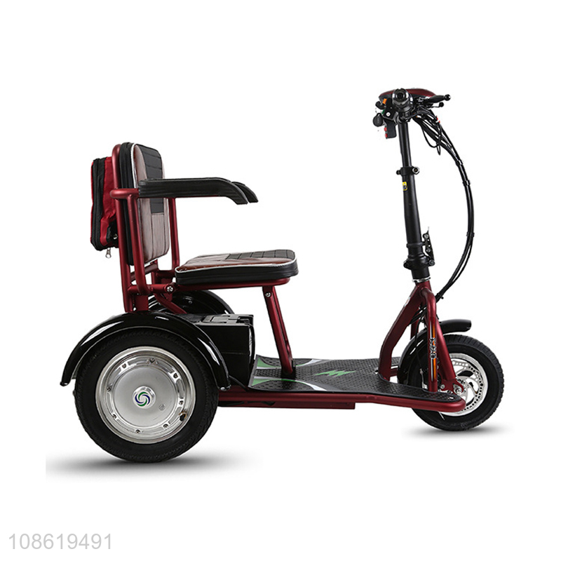 Hot sale lithium battery three-gear speed folding electric trike with led light