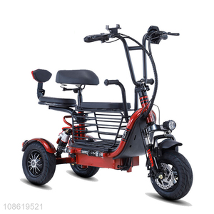 Custom lithium battery three-gear speed folding electric scooter tricycle for 2 person