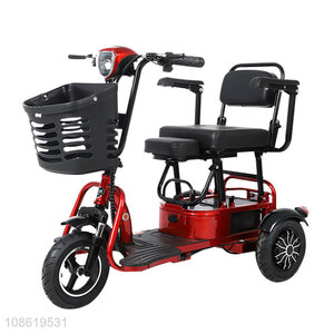 Factory price lithium battery three-gear speed fat tire folding electric trike scooter