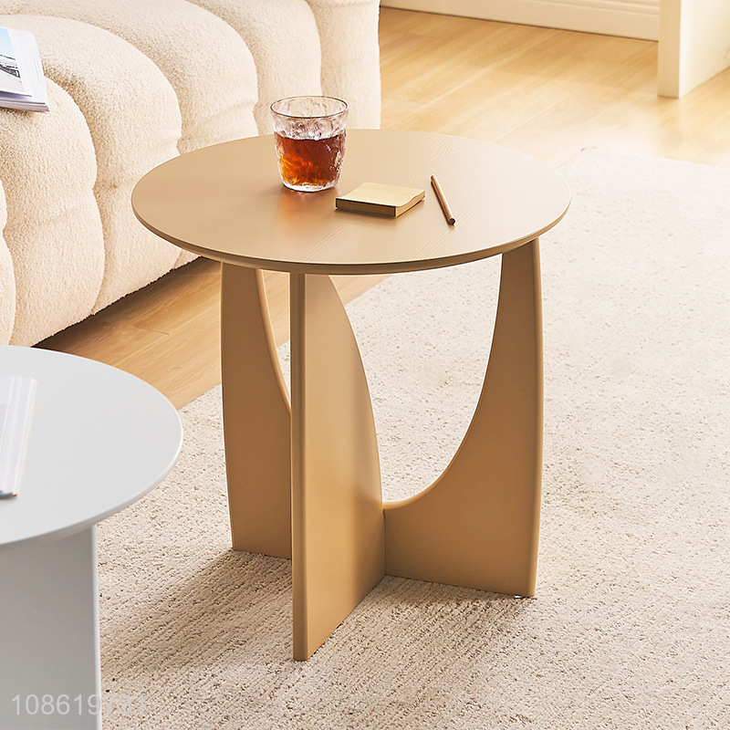 Hot selling tea table round solid wood edge table wholesale