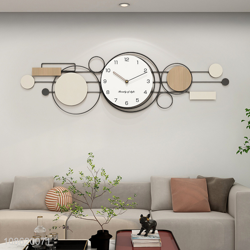 Wholesale modern large iron art wall clock wall mounted decorative clock