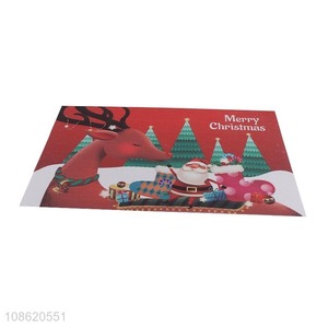 Wholesale waterproof easy to clean textilene placemat for Christmas