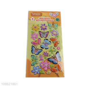 Wholesale 3D cartoon butterfly sticker puffy stickers for kids toddlers