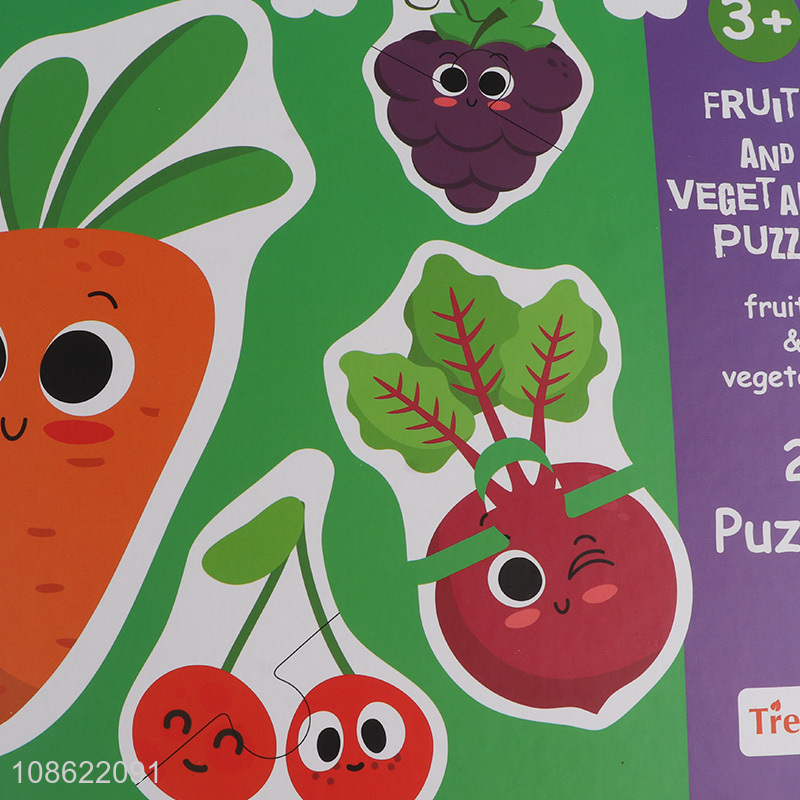 Wholesale wooden fruit and vegetable puzzle kids learning puzzle toy