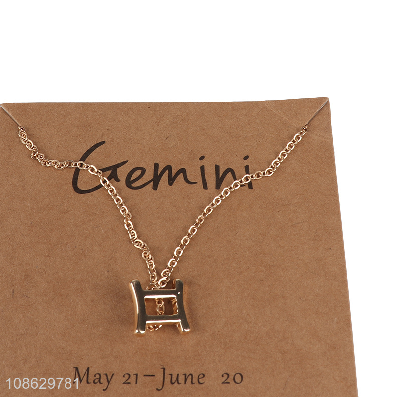 New arrival decorative alloy zodiac sign pendant necklace for sale
