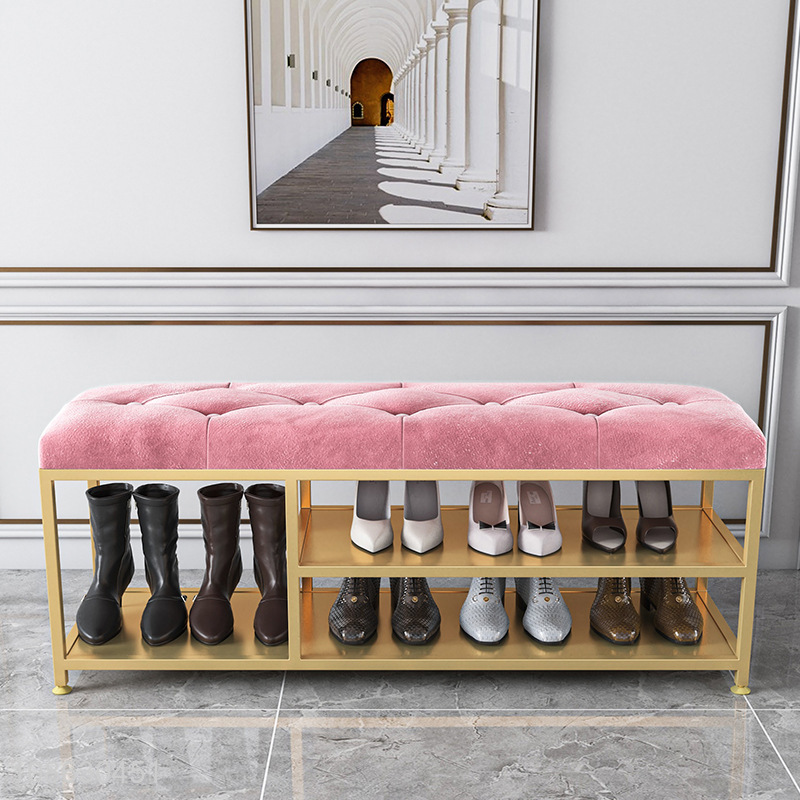 Wholesale luxury soft comfortable space saving shoe rack shoe stool