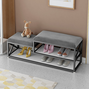 High quality multicolor upholstered shoe rack shoe stool for entryway