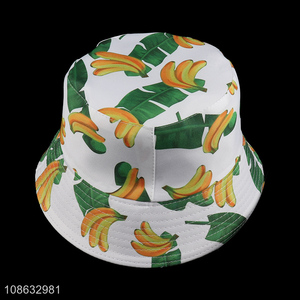 Hot products banana pattern beach hat bucket hat for outdoor